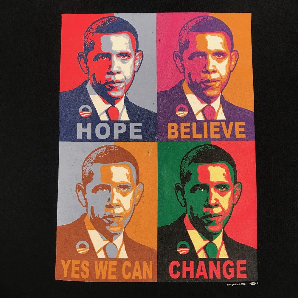 Barack Obama Pop Art 100% Cotton T-Shirt Sz M